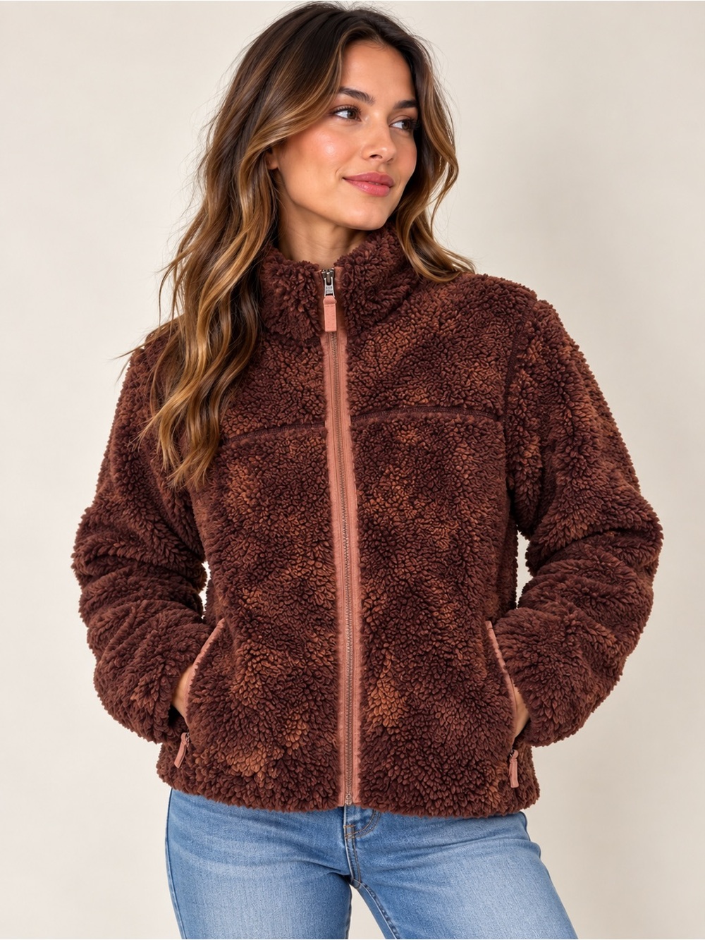 Patagonia Lunar Dusk Fleece Jacket Floral Brown Women’s Size Small